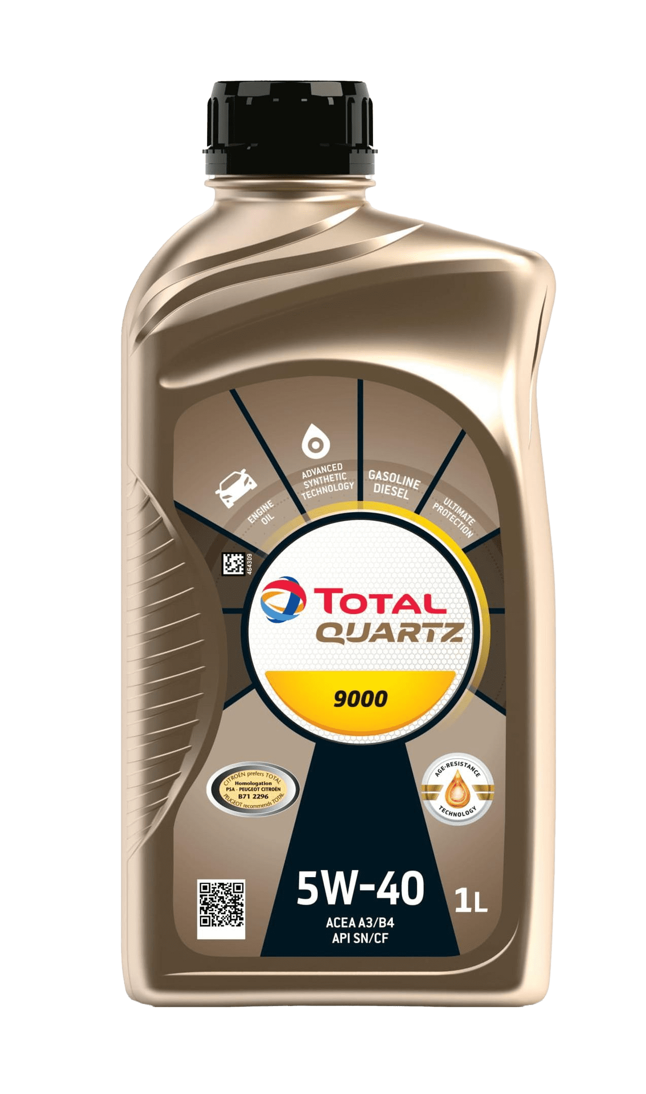 Моторное масло Total QUARTZ 9000 5W40, 1л